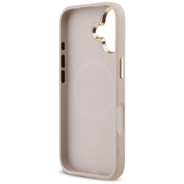 Etui Guess 4G Triangle Logo MagSafe do   iPhone 17 różowy złoty