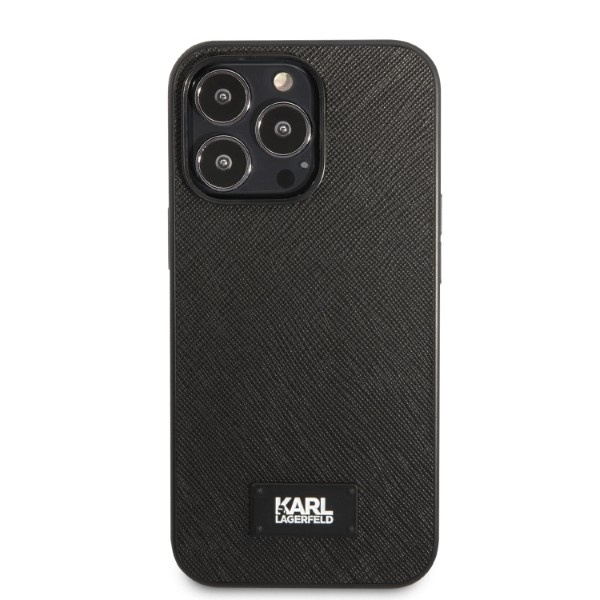 Etui Karl Lagerfeld Saffiano Plaque na iPhone 13 Pro / iPhone 13 - czarne