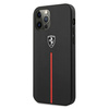 Etui Ferrari Off Track Leather Nylon Stripe na iPhone 12 Pro Max - czarne