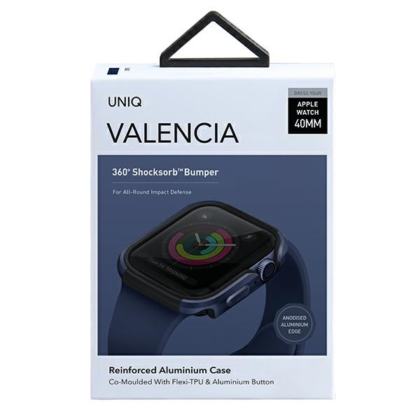 UNIQ etui Valencia Apple Watch Series    4/5/6/SE/SE3 40mm. niebieski/atlantic blue