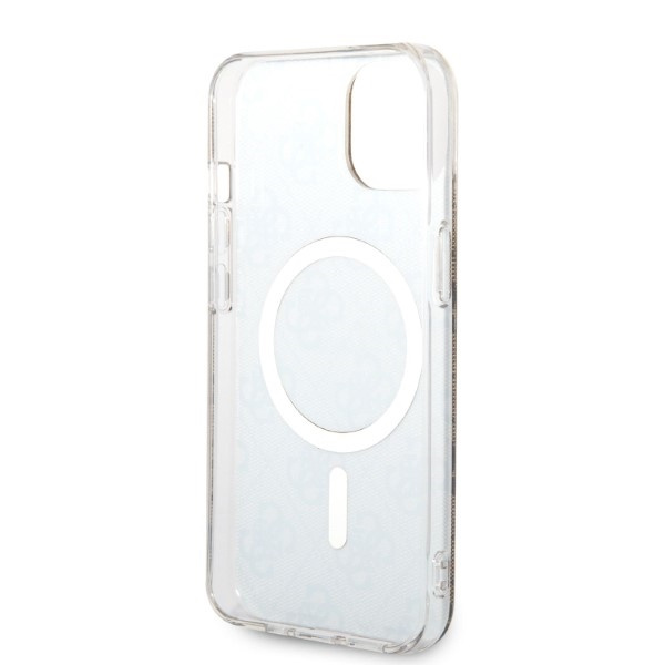 Zestaw Guess GUBPP14SH4EACSW Case+ Charger iPhone 14 / 15 / 13 6,1" brązowy/brown hard case 4G Print MagSafe