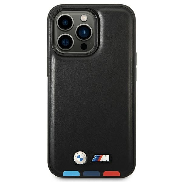 Case BMW BMHMP14L22PTDK iPhone 14 Pro 6.1 "black / black Leather Stamp Tricolor Magsafe