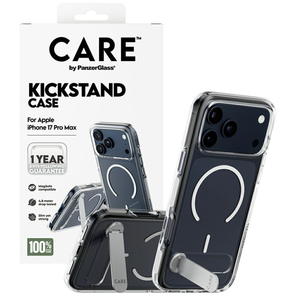 Etui CARE by PanzerGlass Feature w.      Kickstand MagSafe do iPhone 17 Pro Max przezroczysty