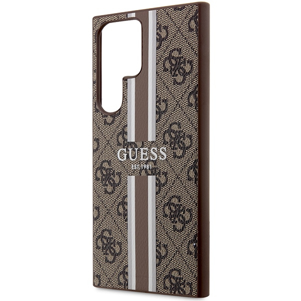 Guess GUHCS23LP4RPSW S23 Ultra S918 brązowy/brown hardcase 4G Printed Stripe