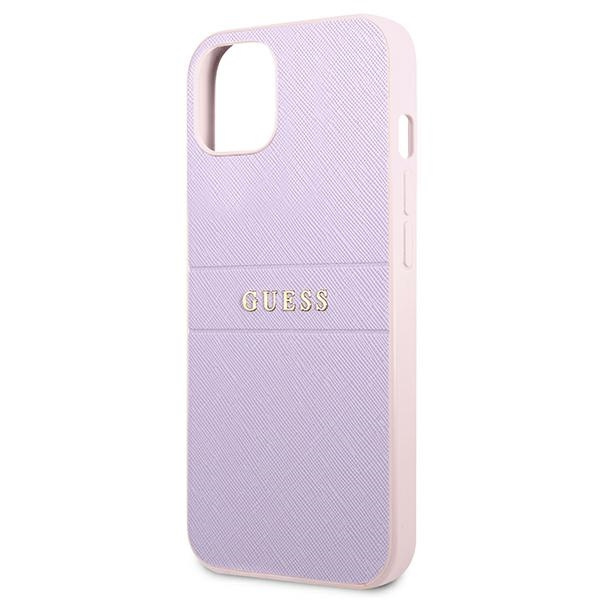 Guess GUHCP13SPSASBPU iPhone 13 mini5,4" fioletowy/purple Saffiano Hot Stamp & Metal Logo