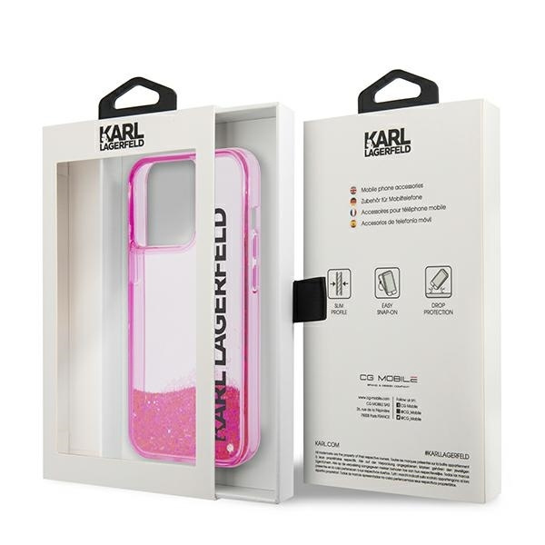 Karl Lagerfeld KLHCP14LLCKVF iPhone 14 Pro 6,1" różowy/pink hardcase Liquid Glitter Elong