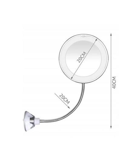 ILLUMINATED COSMETIC WALL MIRROR FOR LED MAKEUP WITH A SUCTION CUP