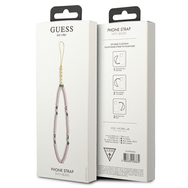 GUESS GUSTPEARU PHONE STRAP LILAK/LILAC HEISHI BEADS