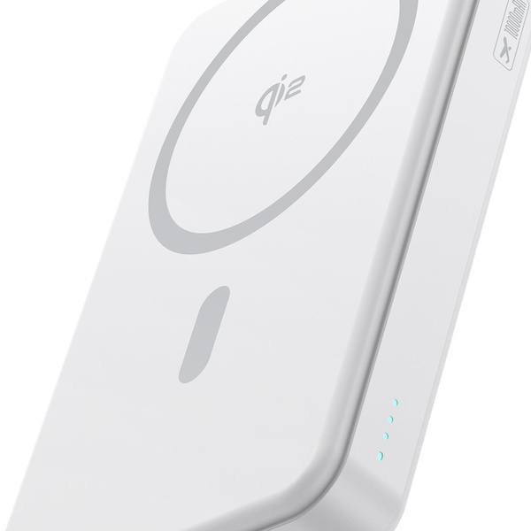 Baseus Powerbank magnetyczny Airpow ? Qi2 10000mAh 22.5W Biały (z kablem ładującym Simple Series Type-C do Type-C (20V/3A) 30 cm)