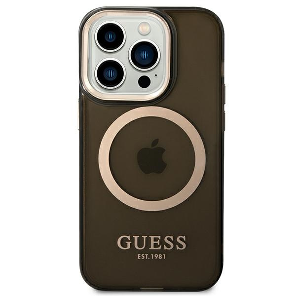 Guess GUHMP14XHTCMK iPhone 14 Pro Max6,7" czarny/black hard case Gold Outline Translucent MagSafe