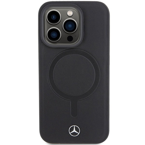 Etui Mercedes Smooth Leather MagSafe do iPhone 15 Pro Max - czarne
