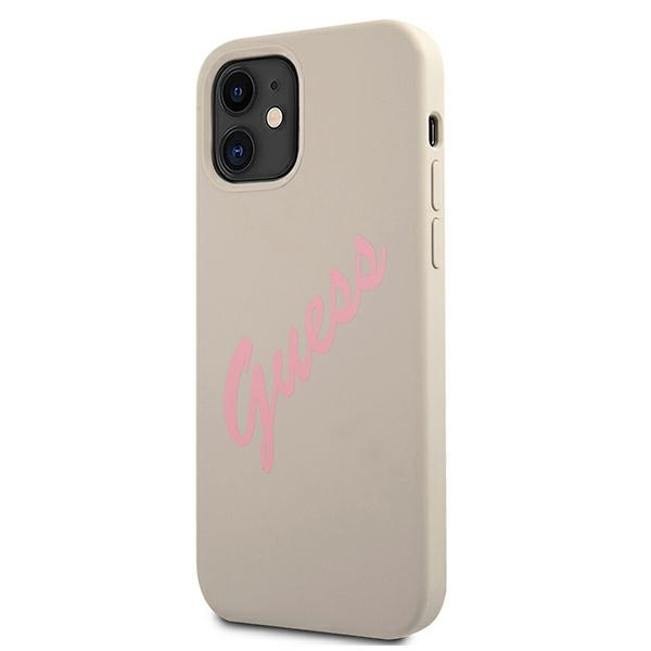 Guess GUHCP12SLSVSGP iPhone 12 mini5,4" szaro różowy/grey pink hardcase Silicone Vintage