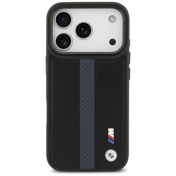 Etui BMW M Perforated Stripe Logo MagSafe do iPhone 17 Pro niebieski