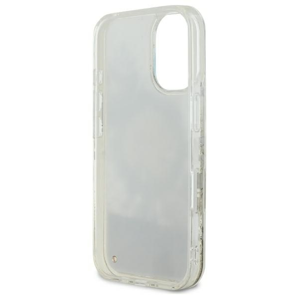 Guess GUHMP16SLFMWTE iPhone 166.1" beżowy/beige hardcase Liquid Glitter Flower MagSafe