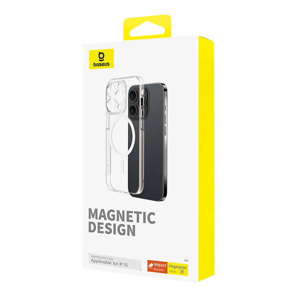 Magnetic Phone Case for iPhone 15 Baseus OS-Lucent Series (Clear)
