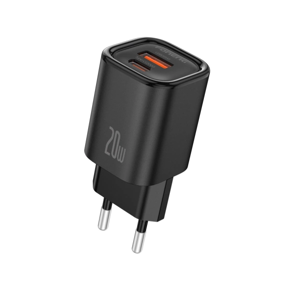 FONENG ładowarka sieciowa EU70 PD 20W 1xUSB-C + 1xUSB QC3.0 Czarny