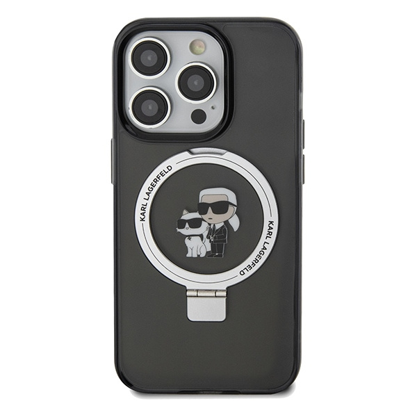 Etui Karl Lagerfeld Ring Stand Karl&Choupettte MagSafe na iPhone 14 Pro Max - czarne