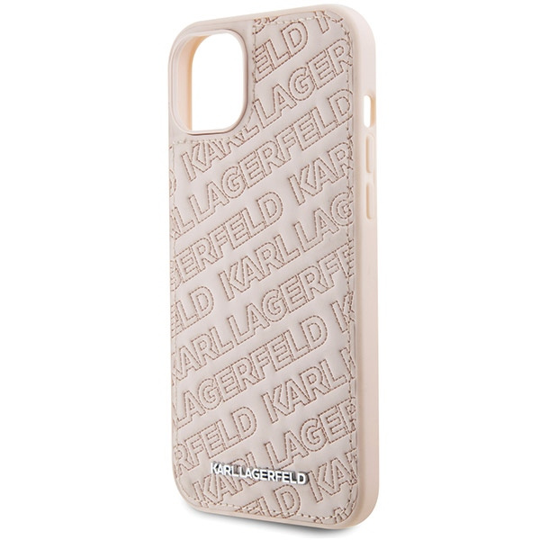 Etui Karl Lagerfeld Quilted K Pattern na iPhone 15 - różowe