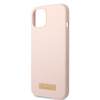 GUESS GUHMP13MSBPLP IPHONE 13 / 14 / 15 6.1" RÓŻOWY/PINK HARD CASE SILICONE LOGO PLATE MAGSAFE