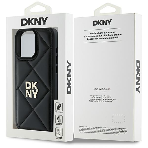 DKNY DKHCP16LPQDSLK iPhone 16 Pro 6.3"czarny/black Quilted Stack Logo