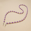 A CHAIN FOR GLASSES, BEADS, A PURPLE PENDANT
