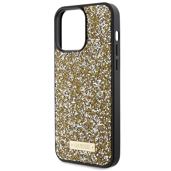 GUESS GUHCP15LPFGSBSD IPHONE 15 PRO 6.1 "YELLOW/YELLOW HARDCASE RHINESTONE METAL LOGO