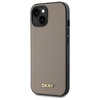DKNY DKHMP15SPGHLME iPhone 15 6.1"       beżowy/beige hardcase Grained Metal Logo MagSafe