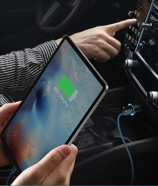 Baseus ładowarka samochodowa Golden Contactor Pro PD 40W 1x USB 1x USB-C niebieska