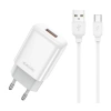 JELLICO ładowarka sieciowa EU01 2.4A 12W 1xUSB + kabel USB-C Biały