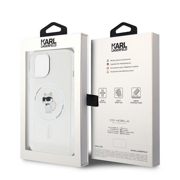 Etui Karl Lagerfeld IML Choupette MagSafe na iPhone 15 - różowe