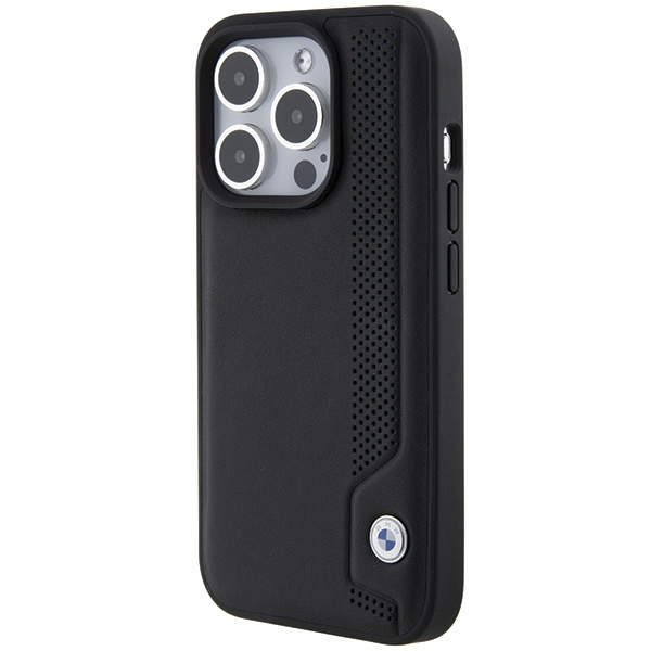 Etui BMW Leather Blue Dots na iPhone 15 Pro Max - czarne