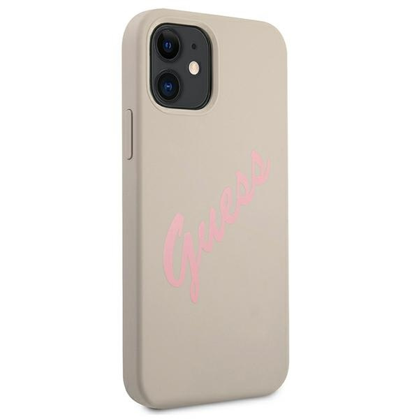 Guess GUHCP12SLSVSGP iPhone 12 mini5,4" szaro różowy/grey pink hardcase Silicone Vintage