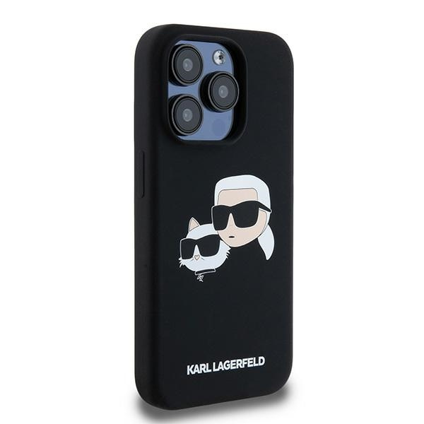 KARL LAGERFELD KLHMP15LSKCHPPLK IPHONE 15 PRO 6.1" CZARNY/BLACK HARDCASE SILICONE KARL & CHOUPETTE MAGSAFE