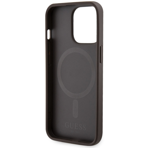 Guess GUHMP13XP4RPSW iPhone 13 Pro Max6.7" brązowy/brown hardcase 4G Printed Stripes MagSafe