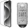 Zestaw 2w1 Guess BP Rhinestone szkło na  ekran i obiektyw aparatu do iPhone 16 Pro Max srebrny