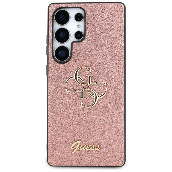 Etui Guess Fixed Glitter Big 4G Metal Logo do Samsung Galaxy S25 Ultra różowy