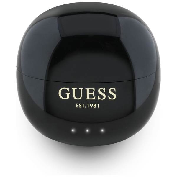 Słuchawki TWS Guess Glossy Effect Egg    Shape Printed Classic Logo czarny
