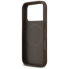 Etui Guess Leather 4G Triangle Strass    MagSafe do iPhone 17 Pro brązowy
