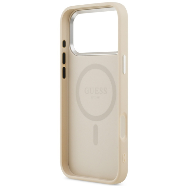 Etui Guess Triangle Logo MagSafe do      iPhone 17 Pro Max beżowy