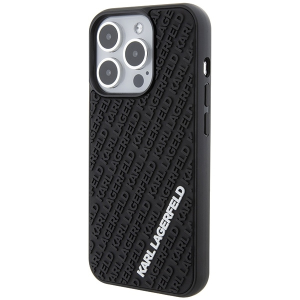 Etui Karl Lagerfeld 3D Rubber Multi Logo na iPhone 15 Pro - czarne