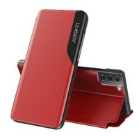 ECO LEATHER VIEW CASE ELEGANT BOOKCASE TYPE CASE WITH KICKSTAND FOR SAMSUNG GALAXY S21+ 5G (S21 PLUS 5G) RED