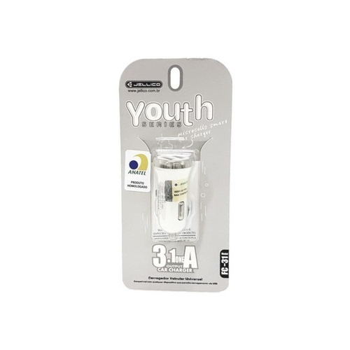 JELLICO ŁADOWARKS SAMOCHODOWA - FC-31 3.1A 2 X USB BIAŁY