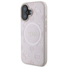 Guess GUHMP16SPSAPSMEP iPhone 16 6.1" różowy/pink hardcase Saffiano Peony Classic Logo MagSafe