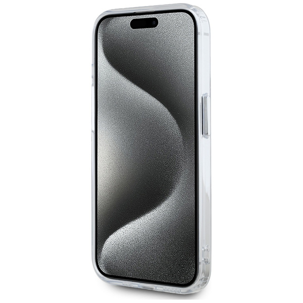 Etui Karl Lagerfeld IML Metal Karl Head   MagSafe do iPhone 15 Pro biały
