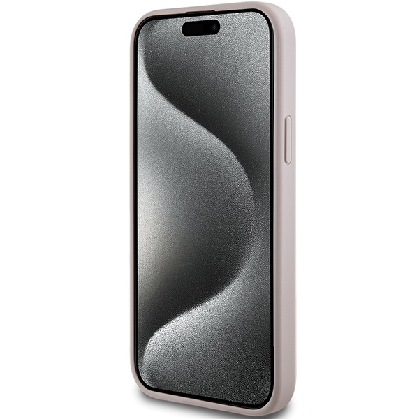 Guess GUHMP15SG4GFRP iPhone 15 / 14 / 13 6.1" różowy/pink hardcase 4G Collection Leather Metal Logo MagSafe