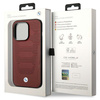 Etui BMW Leather Seats Pattern MagSafe na iPhone 14 Pro Max - burgundowe