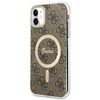 Zestaw Guess GUBPN61H4EACSW Case+Charger iPhone 11 6,1" brązowy/brown hard case 4G Print MagSafe