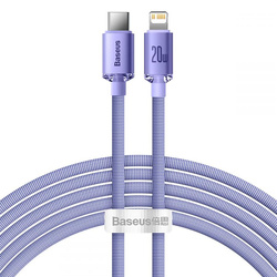 Baseus kabel Crystal Shine USB-C - Lightning 2,0 m 20W fioletowy