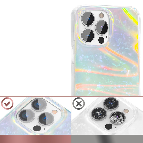 KINGXBAR SHELL SERIES LUXURY ELEGANT PHONE CASE FOR IPHONE 13 PEARL-MINT