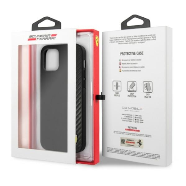 Ferrari FESAXHCP12MBK iPhone 12/12 Pro 6,1" czarny/black hardcase On Track Carbon Stripe